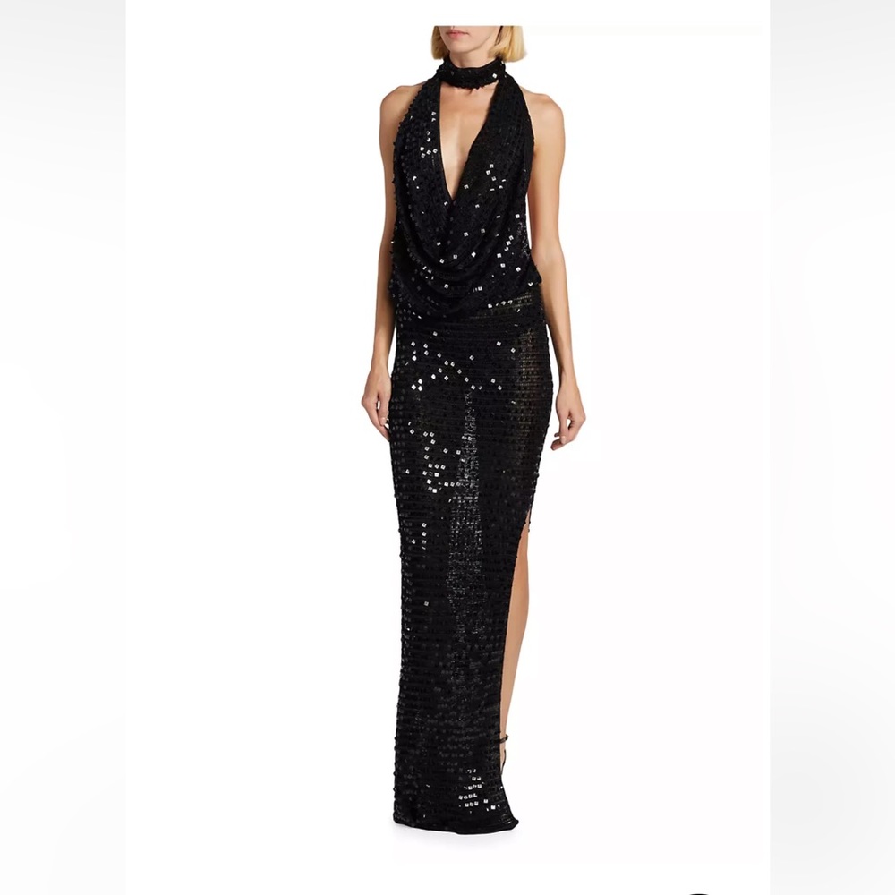 AYA MUSE Bellico Sequined Knit Maxi Dress